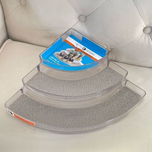 Twillo 3-Tier Stadium Corner Spice Rack in Metallico/Clear - Picture 9 of 15